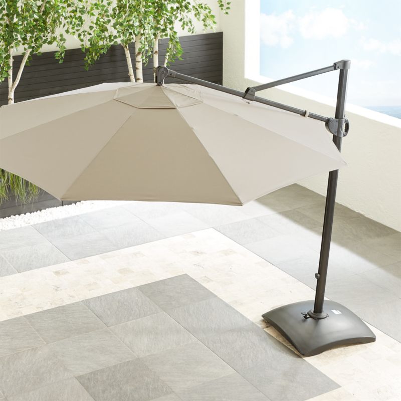10' Sunbrella ® Stone Round Cantilever Umbrella Crate and Barrel