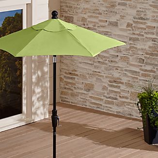 6' Round Sunbrella ® Kiwi High Dining Outdoor Umbrella with Tilt Black Frame