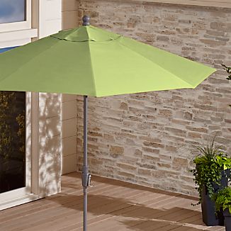 9' Round Sunbrella ® Kiwi Outdoor Umbrella Canopy with Tilt Silver Frame