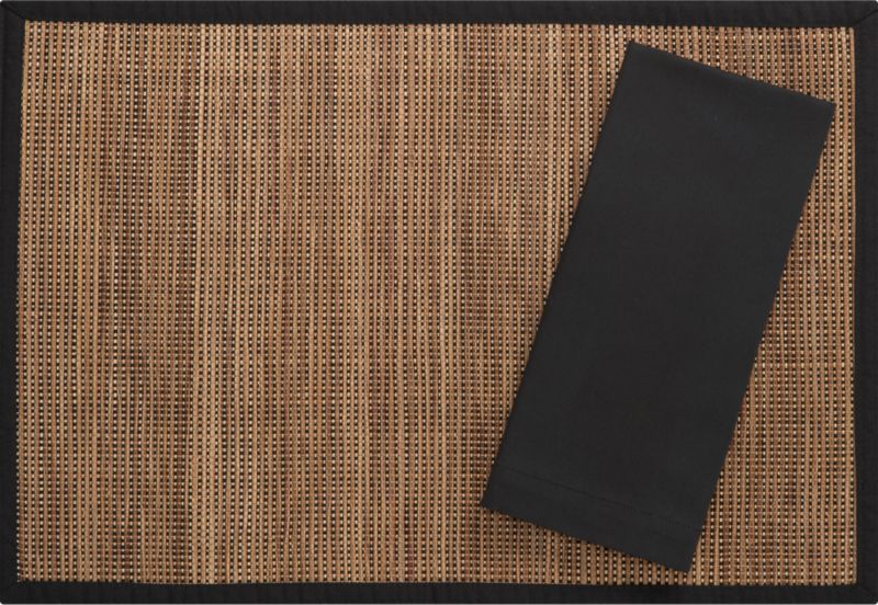 Abaca Chain Placemat/Cotton Black Napkin