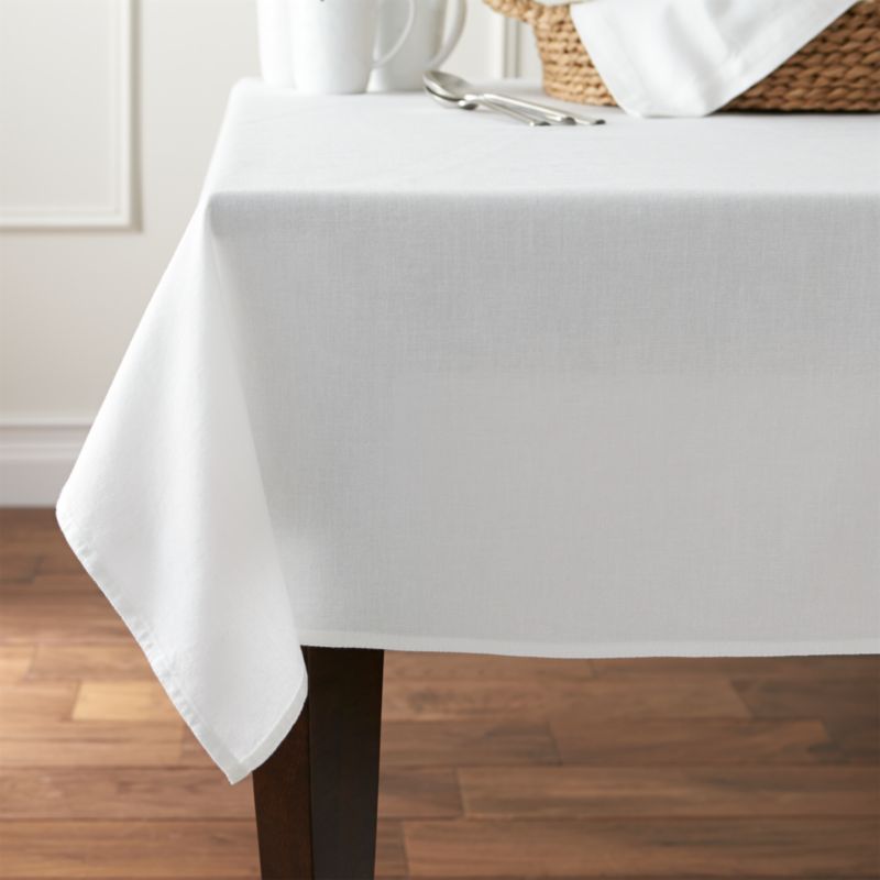 Abode White Tablecloth | Crate and Barrel