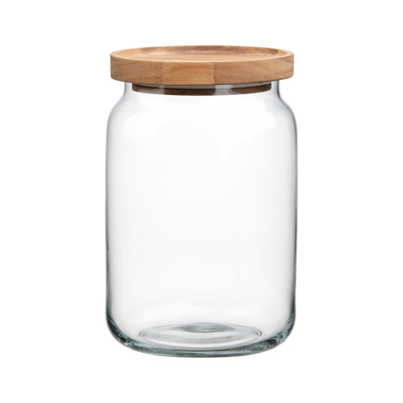 Acacia and Glass Large Canister