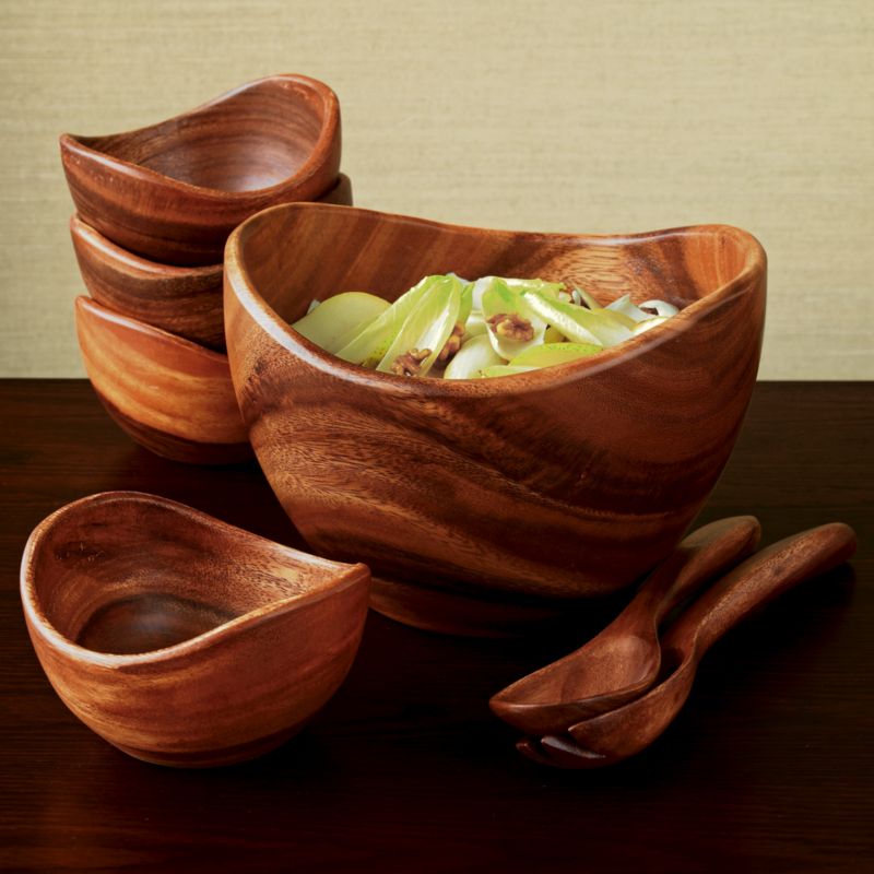 Acacia Bowls/Salad Servers