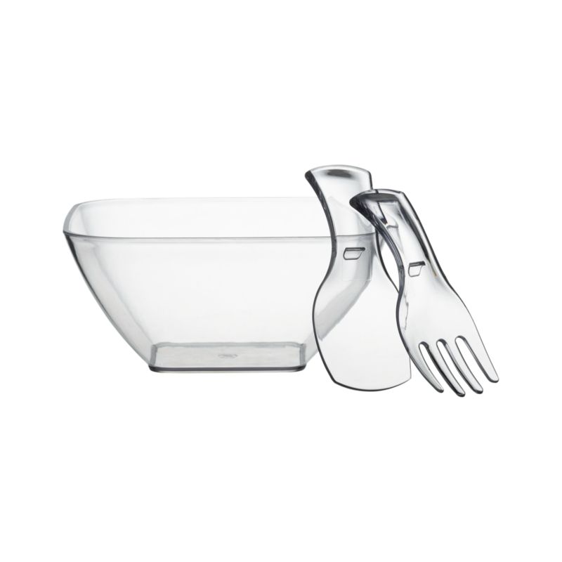 3-Piece Acrylic 11.25" Salad Bowl and 7" Salad Servers Set