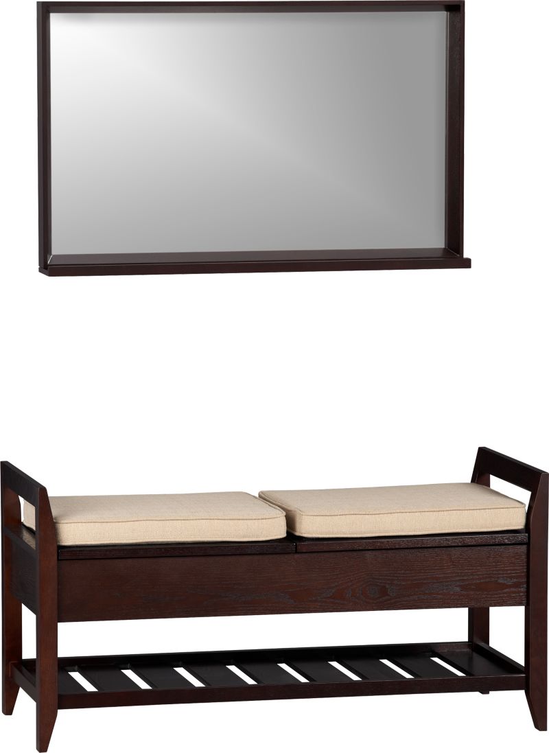 Addison Storage Bench with Cushions and Mirror