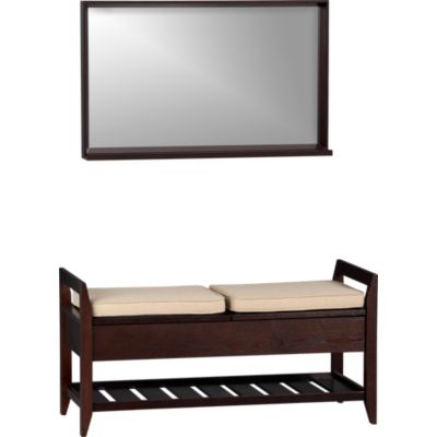 Addison Storage Bench with Cushions and Mirror