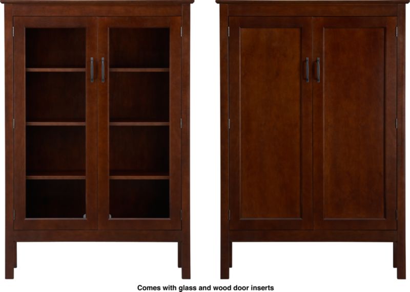 Ainsworth Cognac 40" 2-Door Cabinet with Wood/Glass Doors