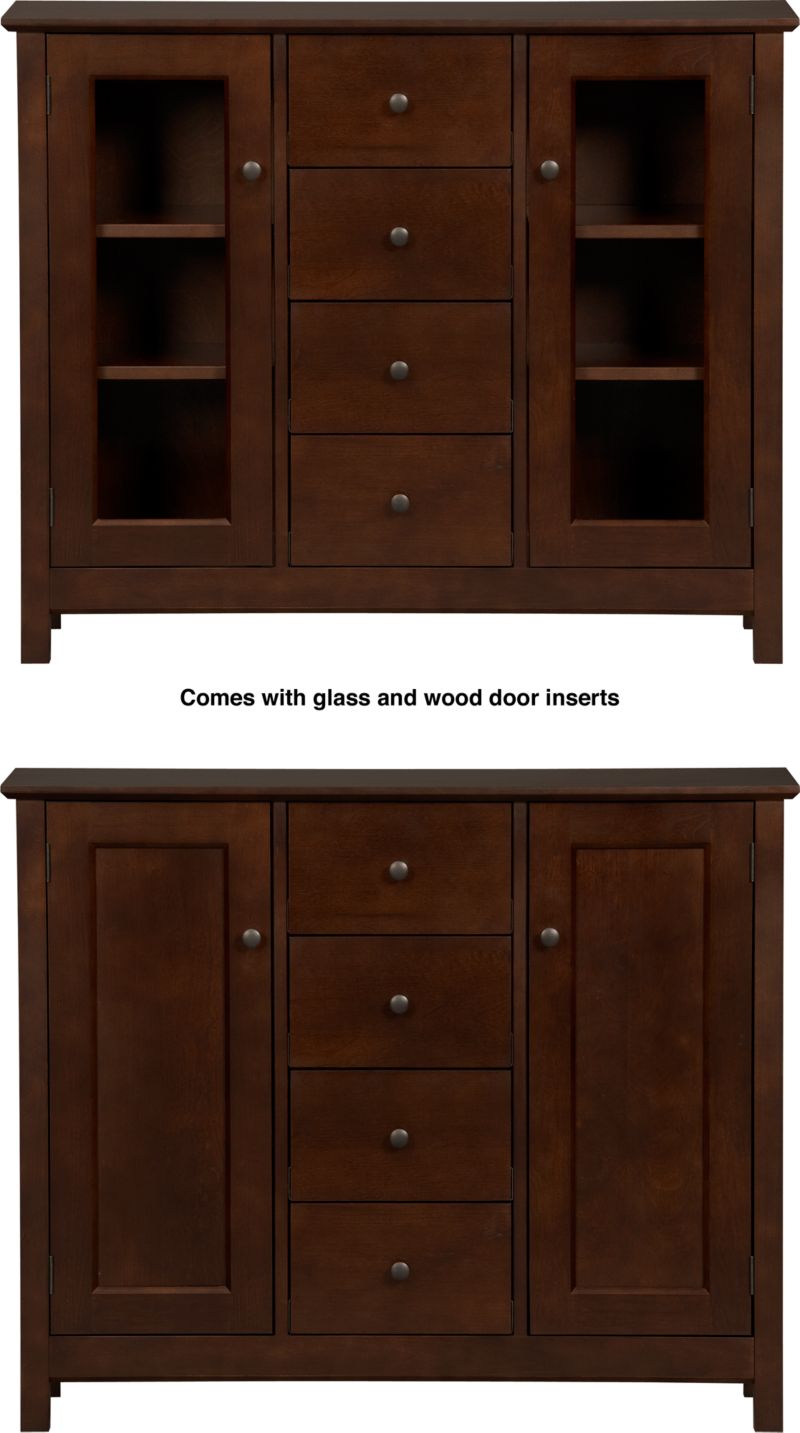 Cognac Two-Door Entryway Cabinet.