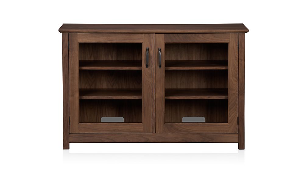 Ainsworth Walnut 47" Media Console with Glass/Wood Doors Crate and Barrel