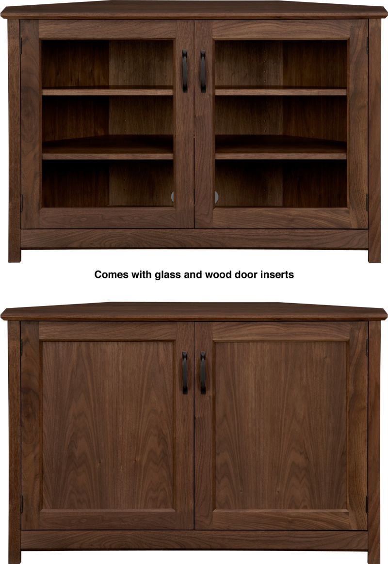 Walnut Corner Media Stand.