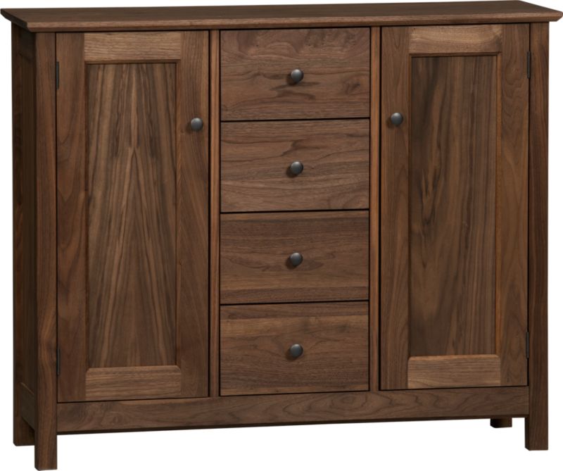 Ainsworth Walnut Entryway Cabinet with Wood Door