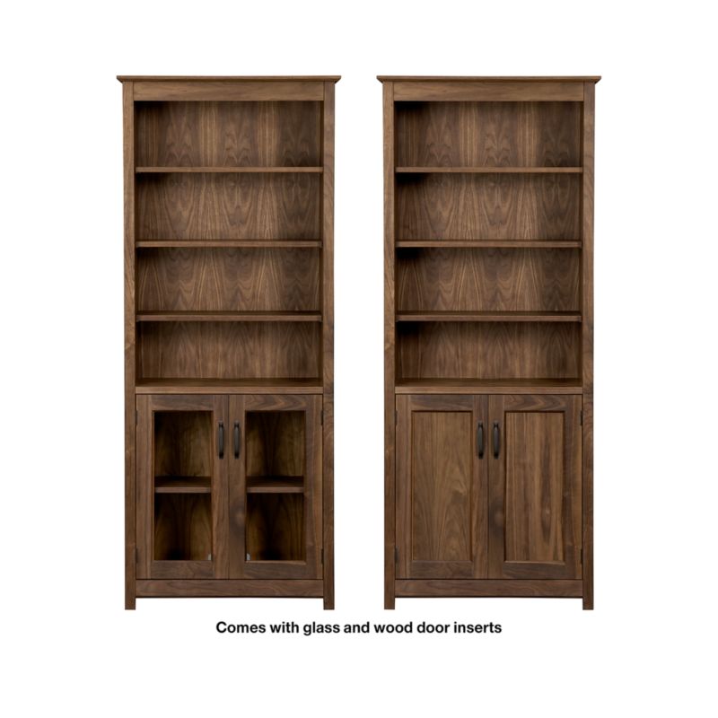 Ainsworth Walnut 30" Media Tower with Wood/Glass Doors