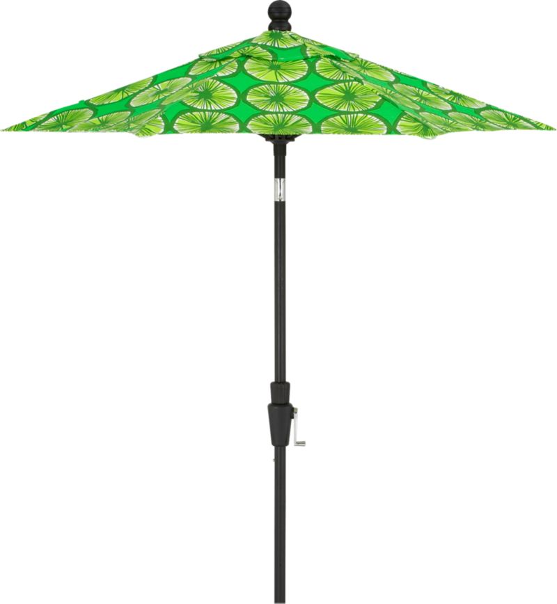 6' Round Appelsiini Green Tilt Umbrella. (1.5"dia. black pole);