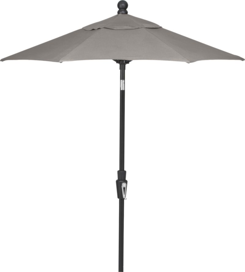 6' Round Sunbrella® Graphite Umbrella with Black Frame