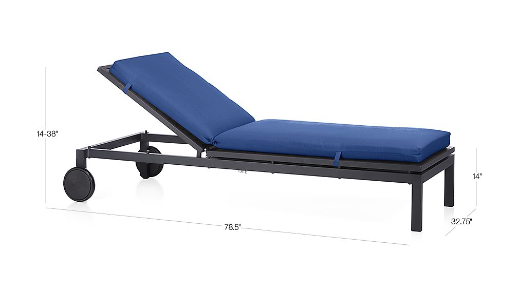 Alfresco Grey Chaise Lounge with Sunbrella ® 3" Cushion Sunbrella