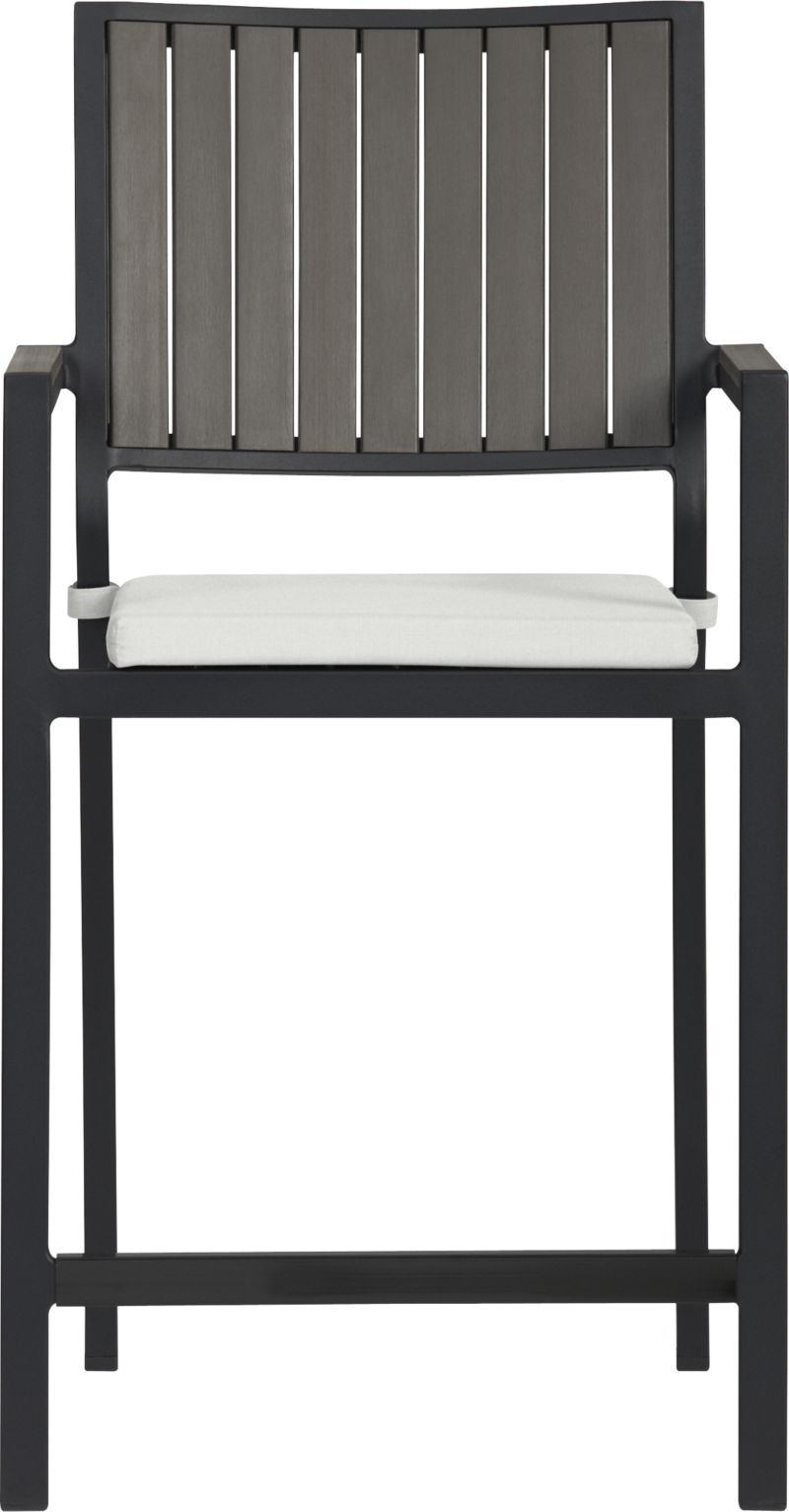 Alfresco Grey Barstool with Sunbrella® Eggshell Cushion