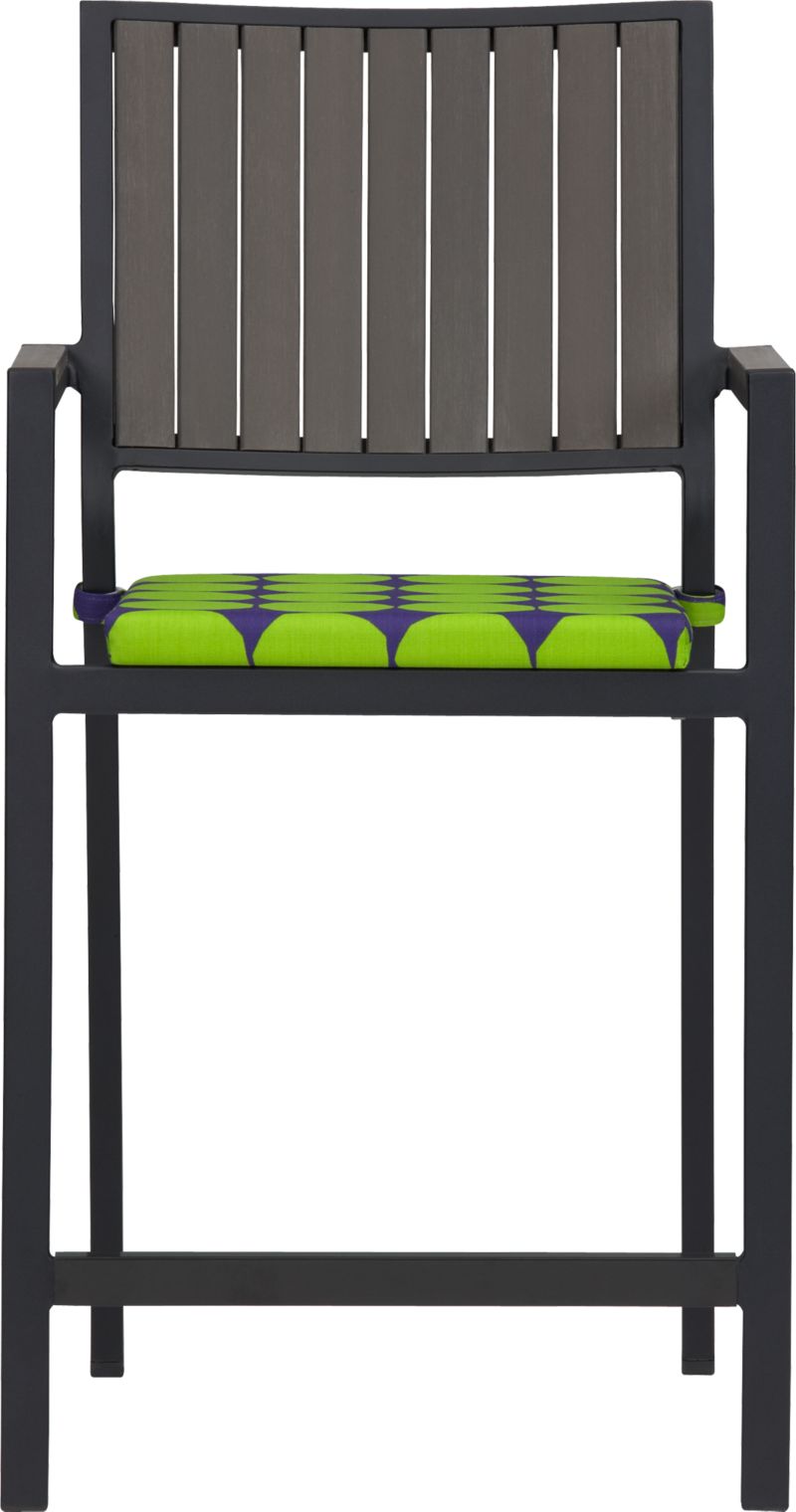 Alfresco Grey Barstool with Marimekko Pienet Kivet Cushion