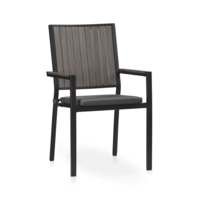 Alfresco Grey Dining Chair with Sunbrella® Charcoal Cushion