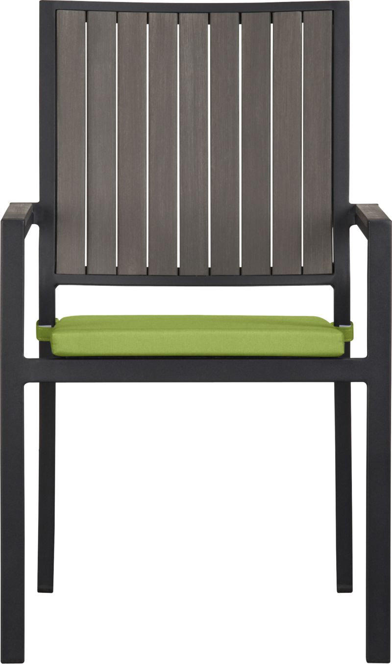 Alfresco Grey Dining Chair with Sunbrella® Kiwi Cushion