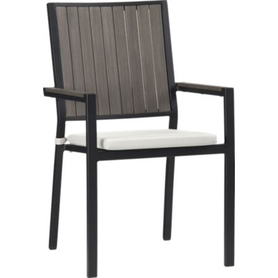 Alfresco Grey Dining Chair with Sunbrella® White Sand Cushion