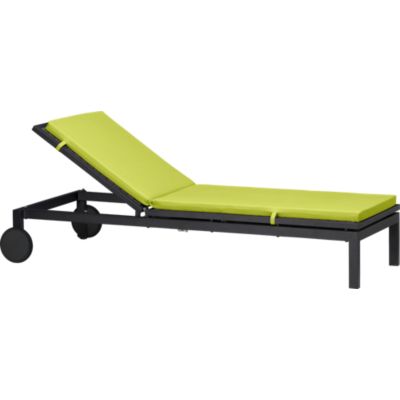 Alfresco Grey Chaise Lounge with Sunbrella® Apple Cushion