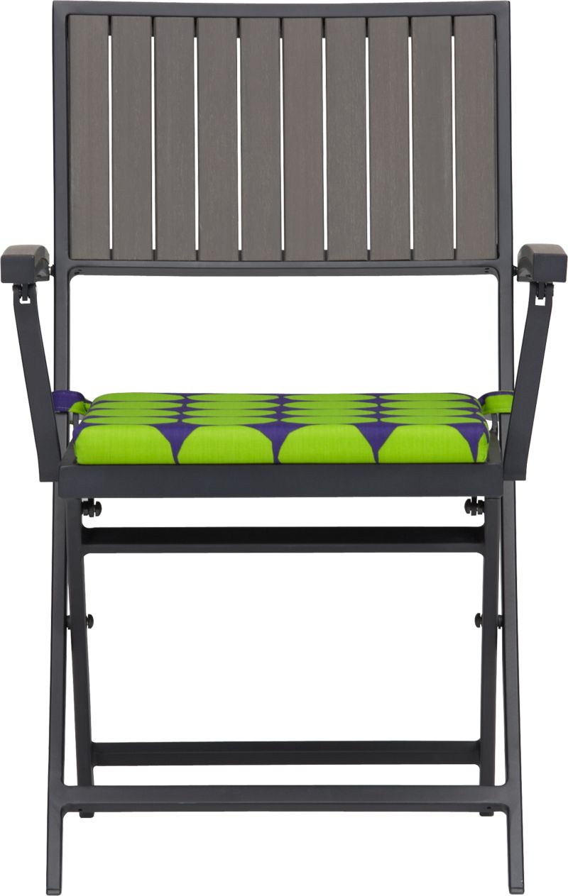 Alfresco Grey Folding Chair with Cushion. (17.5" seat);