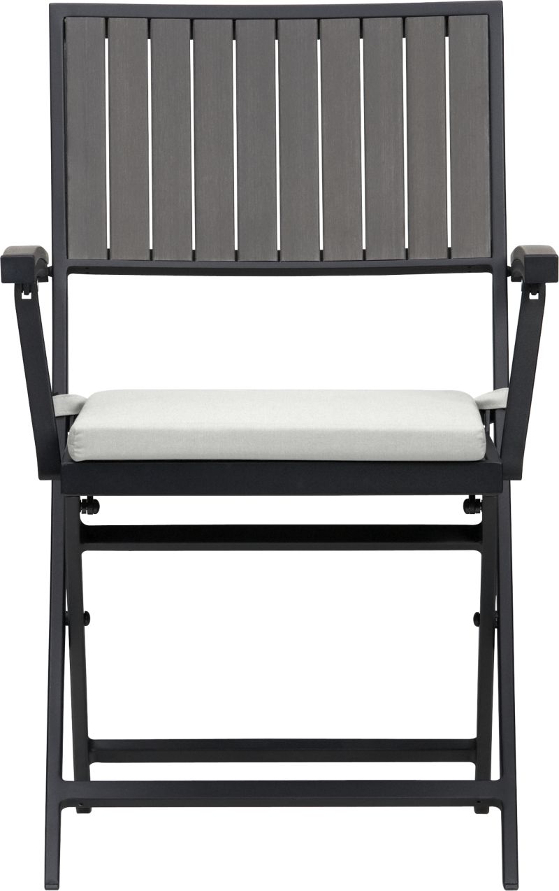 Alfresco Grey Folding Chair with Cushion. (17.5" seat);