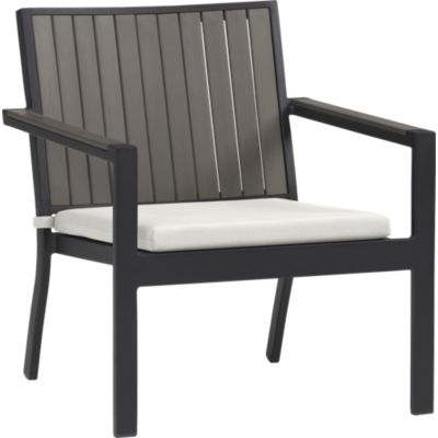 Alfresco Grey Lounge Chair with Sunbrella® White Sand Cushion