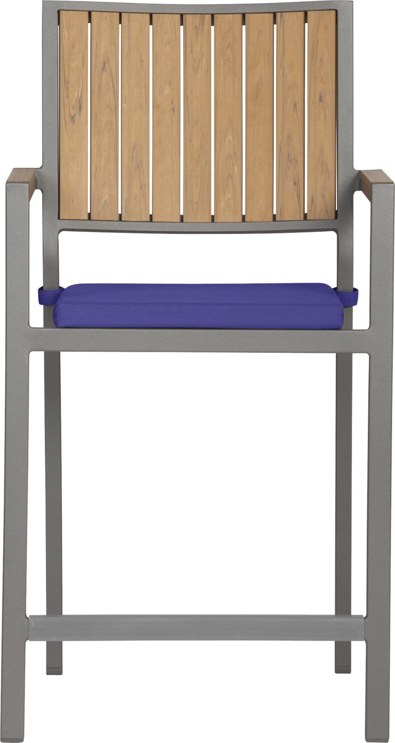Alfresco Natural Barstool with Sunbrella® Marine Cushion