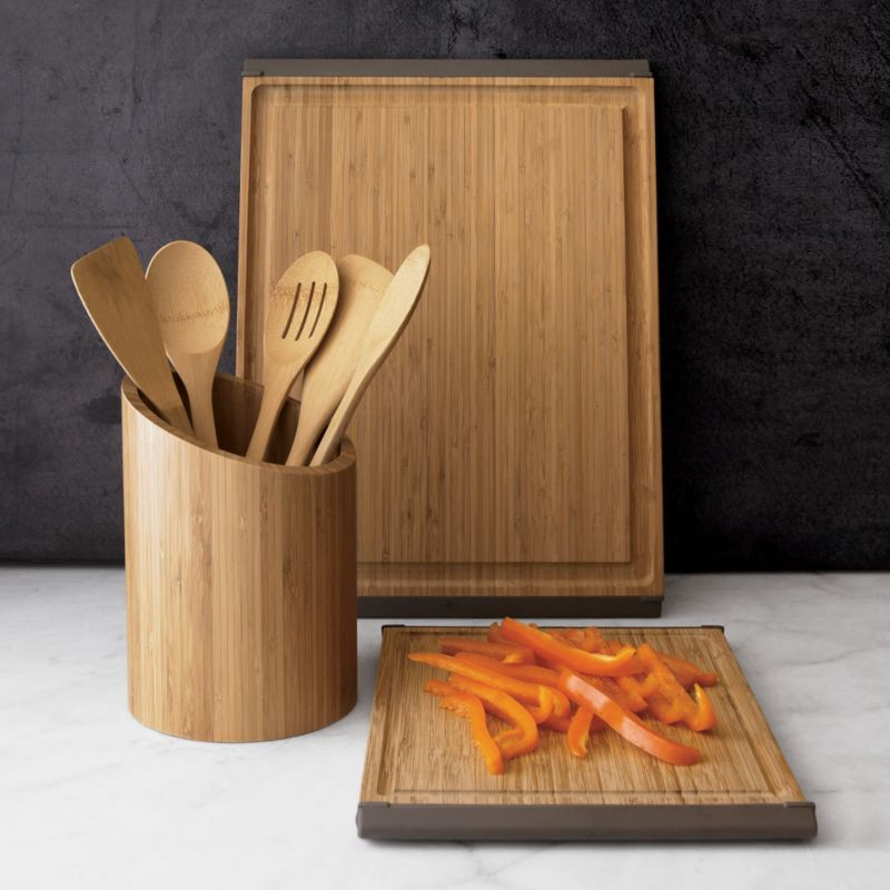 Angled Bamboo Utensil Holder