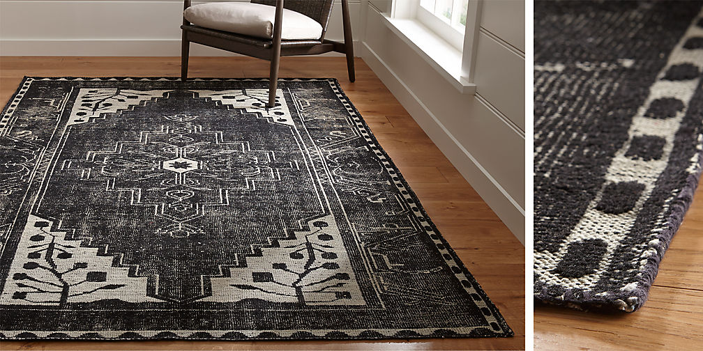 Anice Black Hand Knotted Oriental Rug