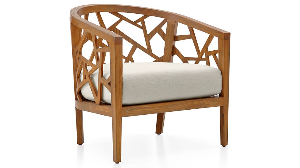 Ankara Grey Wash Frame Chair with Fabric Cushion Tumble Ivory Crate