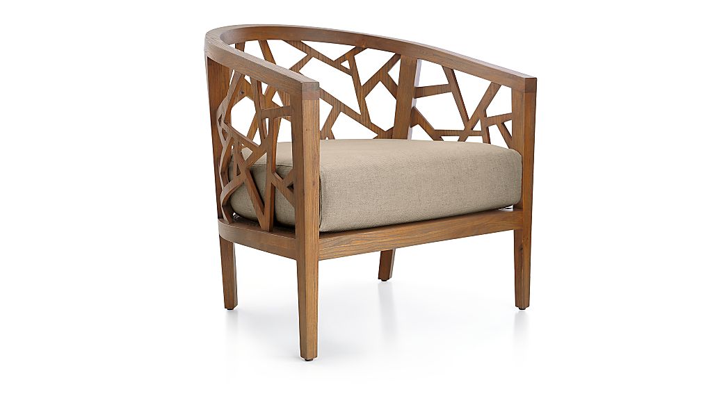 Ankara Grey Wash Frame Chair with Fabric Cushion Evere Creme Crate