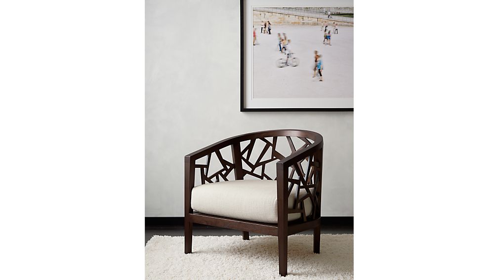 Ankara Chair with Cushion Ivory Crate and Barrel