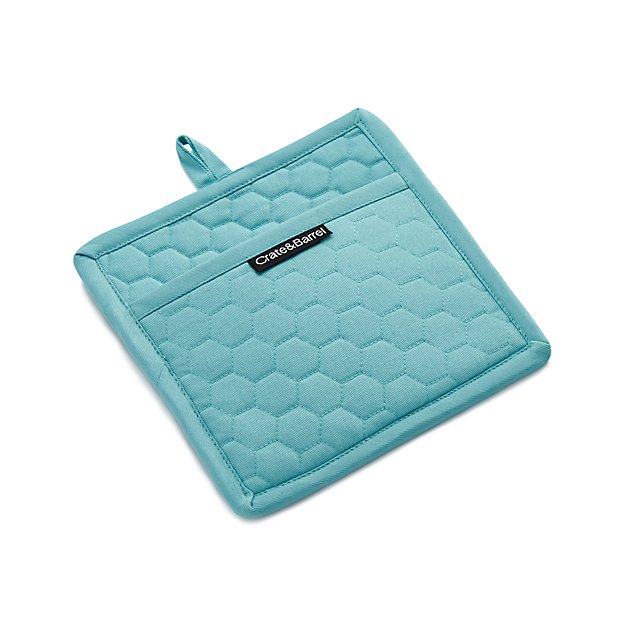 Aqua Blue Pot Holder Crate and Barrel