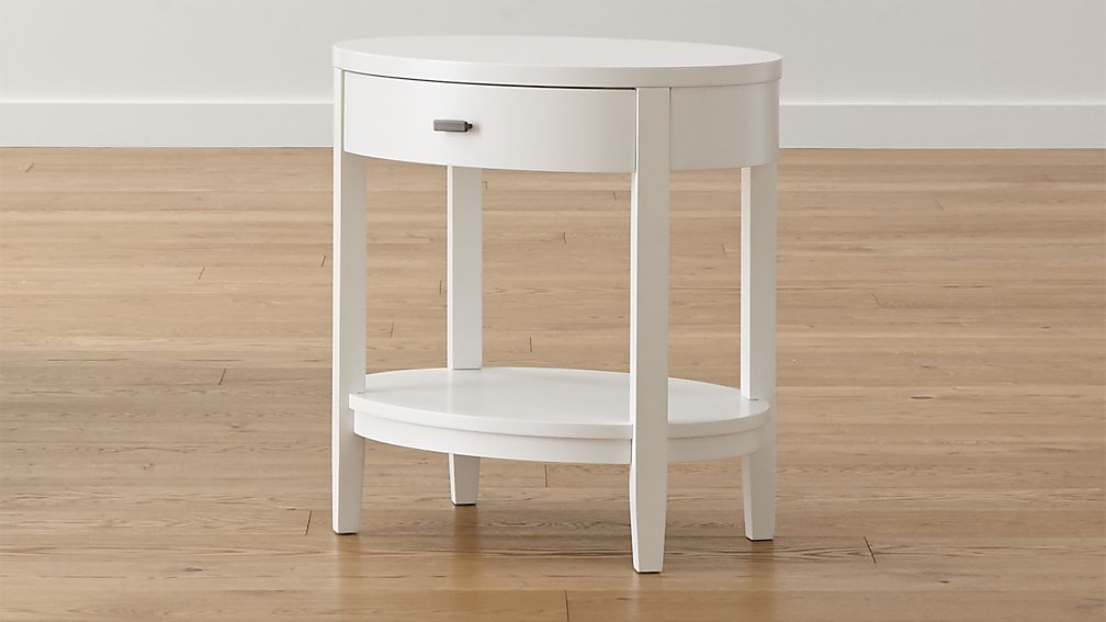 Arch White Oval Nightstand Crate and Barrel