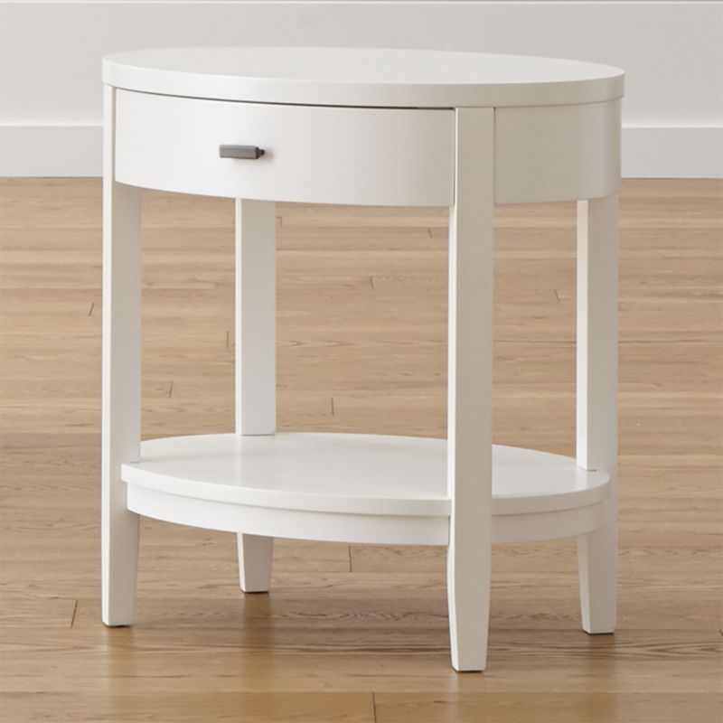 Arch White Oval Nightstand Crate and Barrel