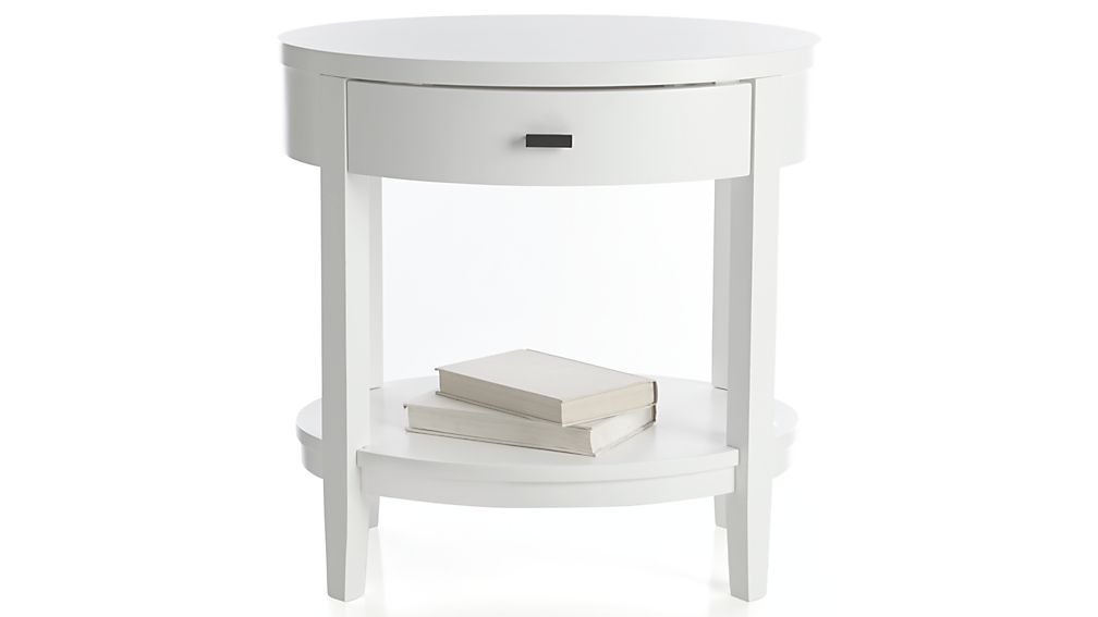 Arch White Oval Nightstand Crate and Barrel