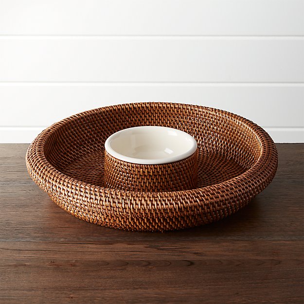 Artesia Rattan Chip and Dip Crate and Barrel