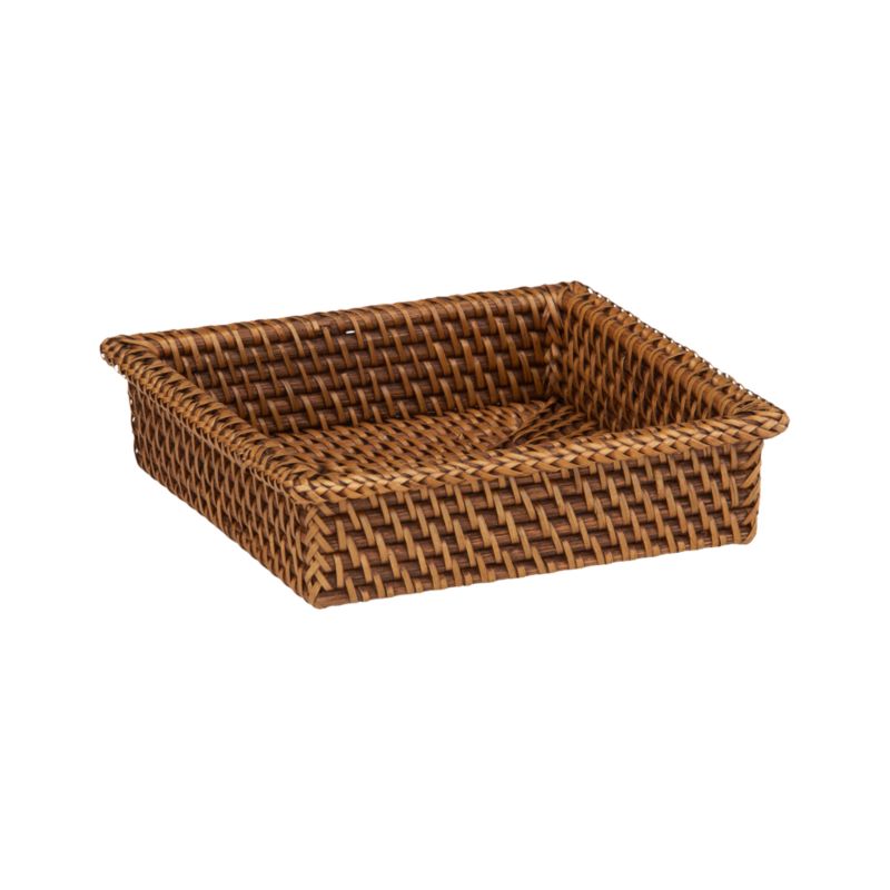 Cocktail Napkin Basket. 6.75"sq.x1.75"H