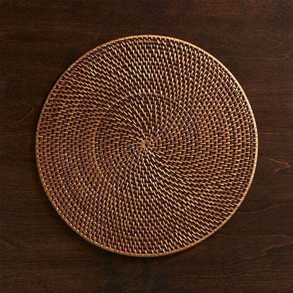 Artesia Round Rattan Placemat Crate and Barrel