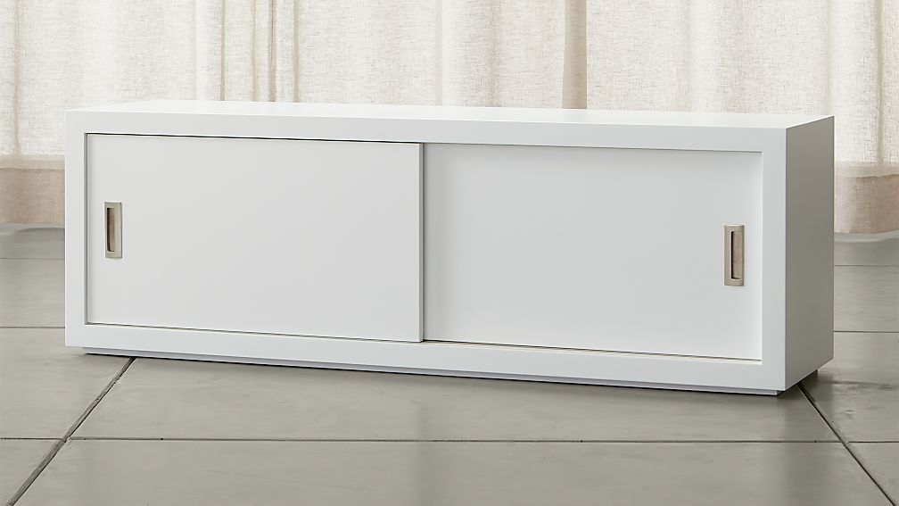 Ascend II White 55" Sliding Door Storage Unit Crate and Barrel