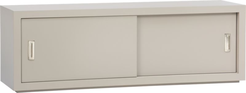 Ascend Taupe 55" Sliding Door Storage Unit