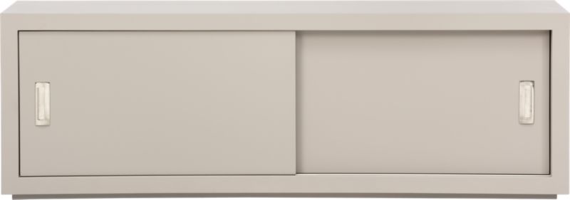 Ascend Taupe 55" Sliding Door Storage Unit