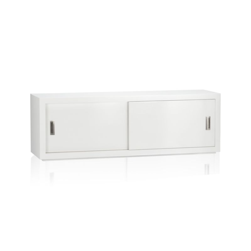 Ascend White 55" Sliding Door Storage Unit