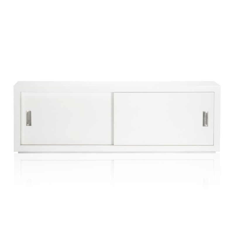 Ascend White 55" Sliding Door Storage Unit