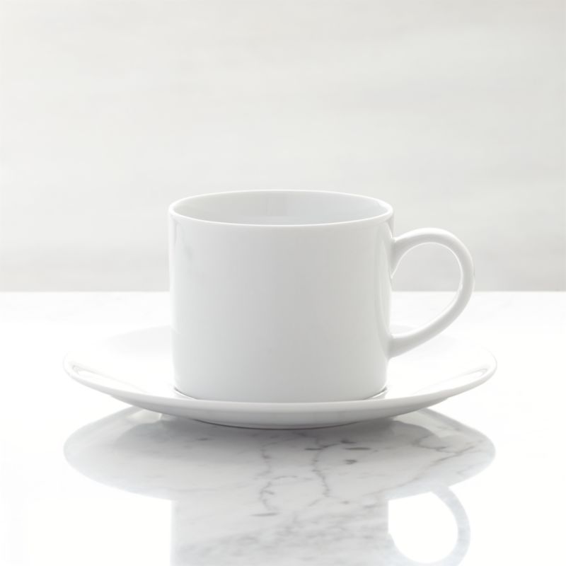 Coffee cups and saucers white