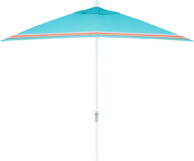 8.3' Square Sunbrella® Atrium Stripe Umbrella with White Frame