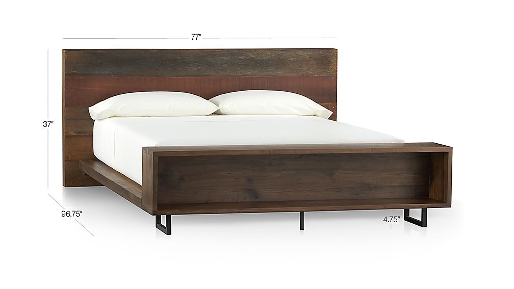 Atwood Queen Bed with Bookcase + Reviews Crate and Barrel