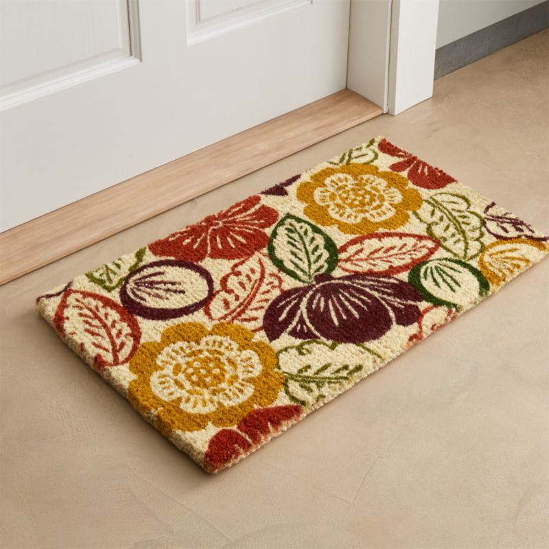 Autumn Bloom Coir Doormat Crate and Barrel